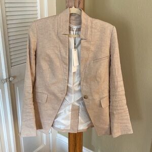 Veronica Beard Women's Upcollar Signature Dickey Jacket Beige Sz 6, 12